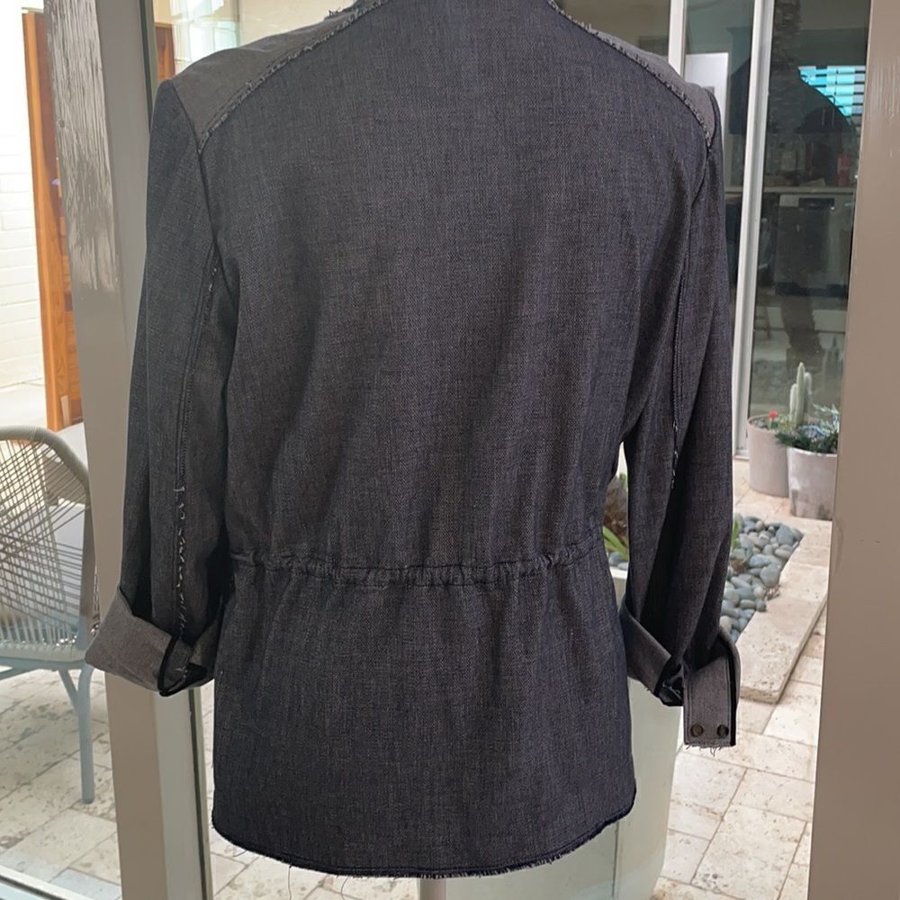Tahari Light Denim Zip-Up Jacket - Picture 4 of 7